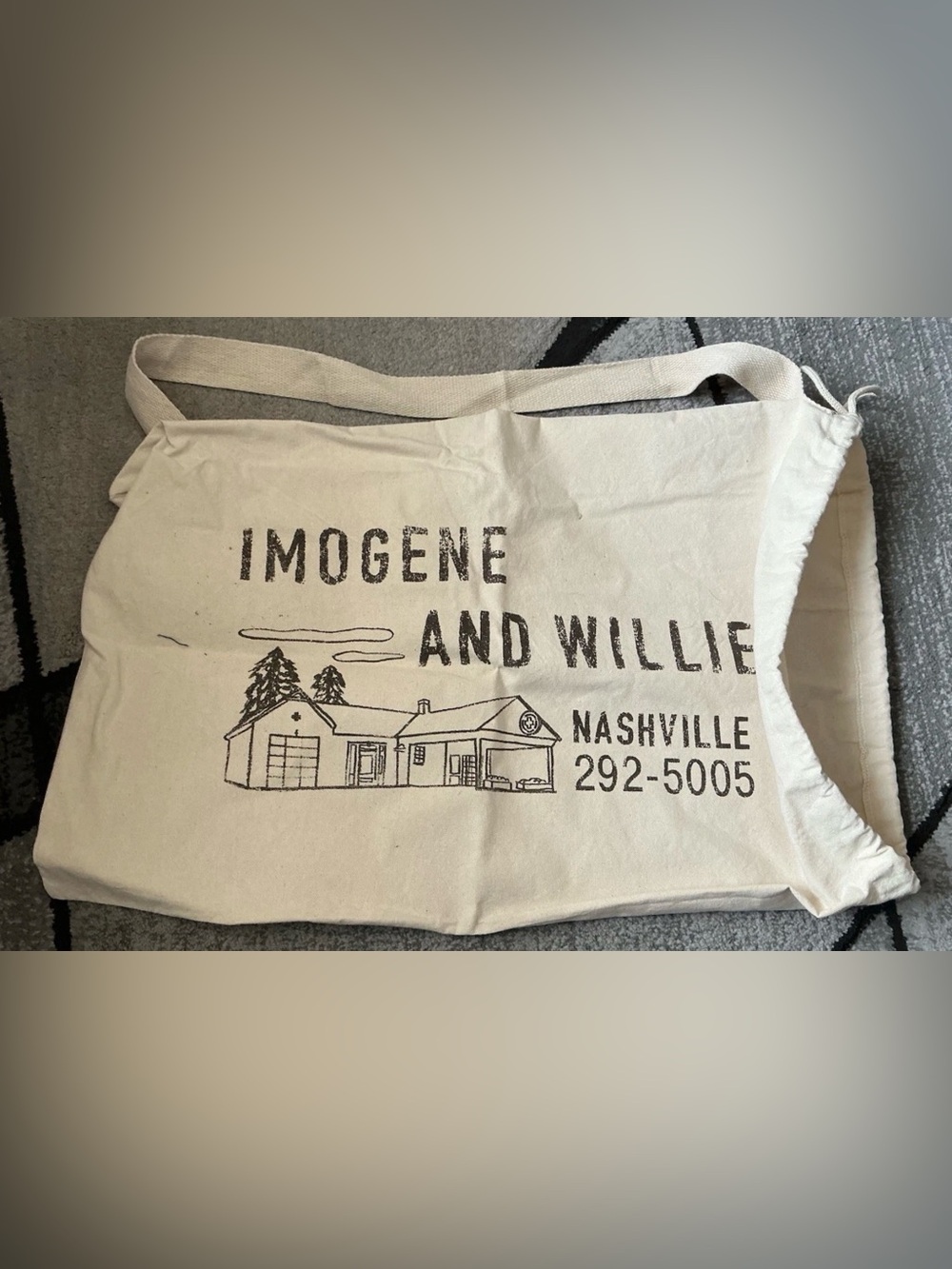 Imogene & Willie Tan Beige Canvas Knapsack Tote bag
